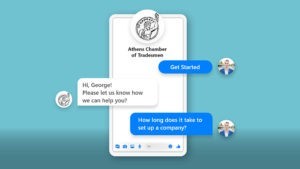 Athens Chamber of Tradesmen Chatbot website Image