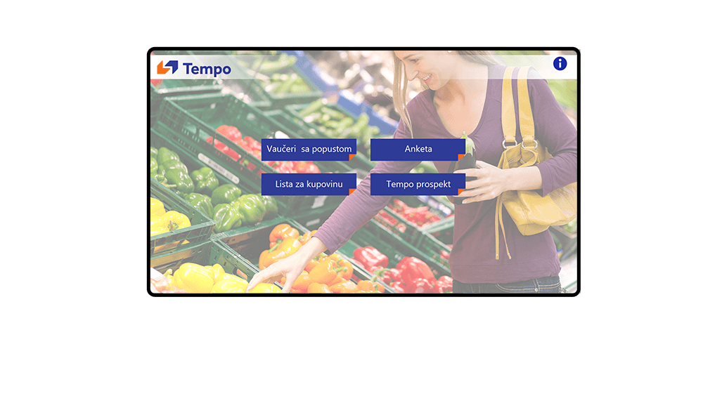 Tempinfo kiosk home page screen 2